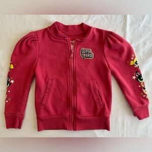 365 kids Powerpuff Girls Pink Hoodie jacket with Blossom, Bubbles and Buttercup